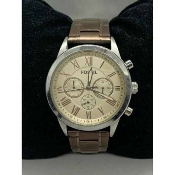 Fossil BQ2091 Men's Watch Analog Stainless Steel Band Brown Round Quartz D621 - Picture 2 of 9